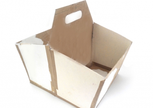Мастер-класс по создания коробки из картона с двумя отделами. Шаг 1