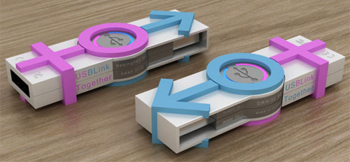 USB-флешка, символизирующая отношения между полами