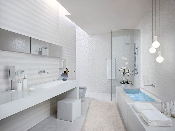 Фото Ванная комната с большими окнами | Дизайн интерьера