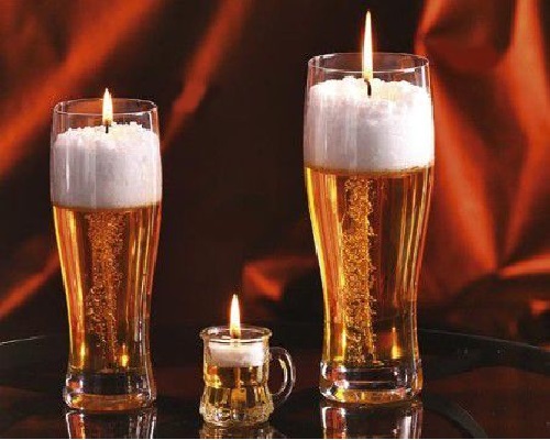 Гелевые свечи в виде бокала с пивом
